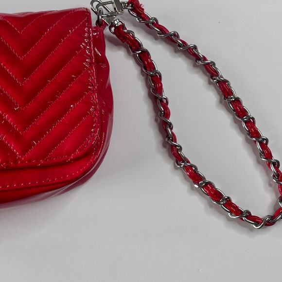 Big Buddha Hot Pink Patent Leather Quilted Purse Short & Long Chain AS IS - Picture 14 of 15